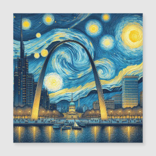 Starry Night St. Louis Missouri Magnetkarte