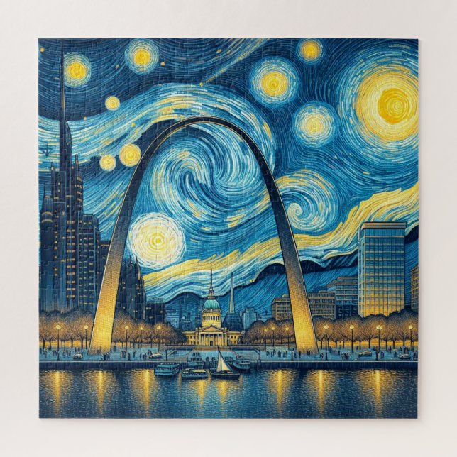 Starry Night St. Louis Missouri Puzzle (Vertikal)