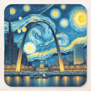 Starry Night St. Louis Missouri Rechteckiger Pappuntersetzer