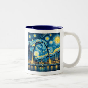 Starry Night St. Louis Missouri Zweifarbige Tasse