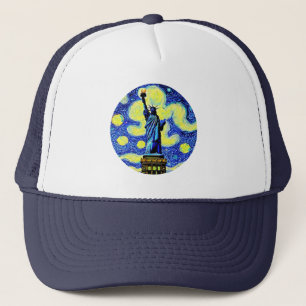 Starry Night Statue of Liberty New York Truckerkappe
