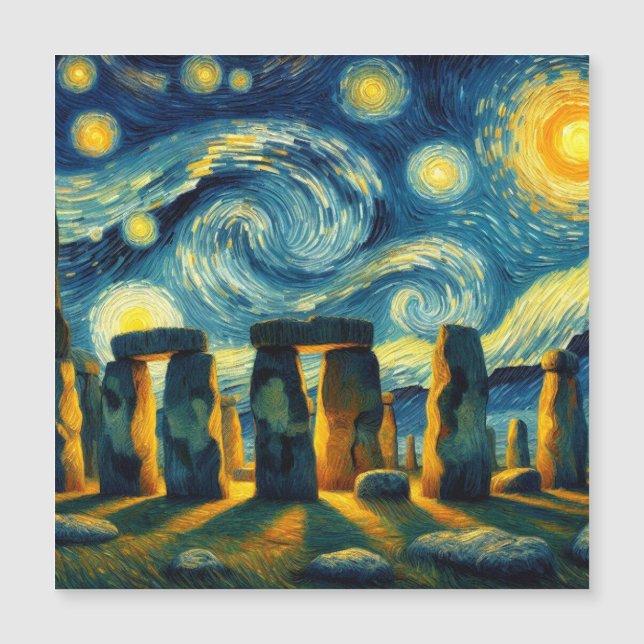 Starry Night Stonehenge Magnetkarte (Vorderseite)