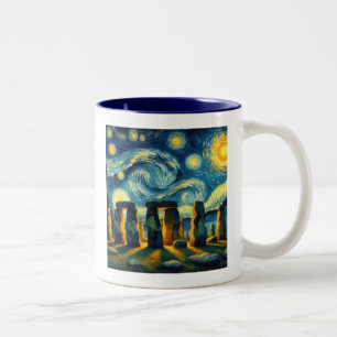 Starry Night Stonehenge Zweifarbige Tasse