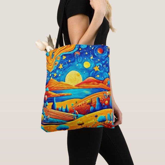 Starry Night Surrealismus Cartoon Art (Von Nahem)