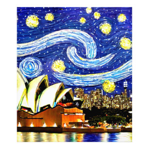 Starry Night Sydney Australia Opernhaus Fotodruck