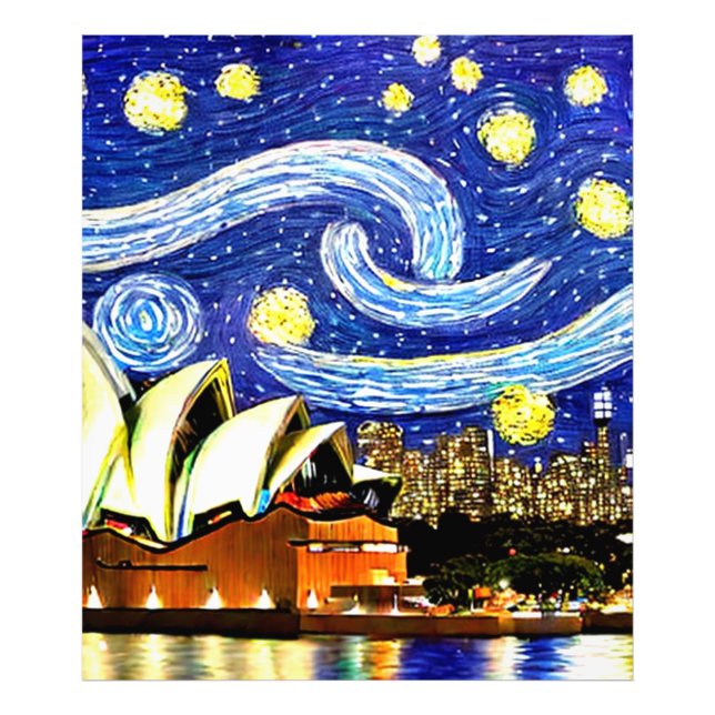 Starry Night Sydney Australia Opernhaus Fotodruck (Vorne)