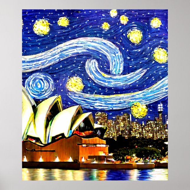 Starry Night Sydney Australia Opernhaus Poster (Vorne)