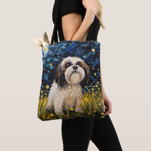 STARRY NIGHT THEMED LHASA APSO DOG