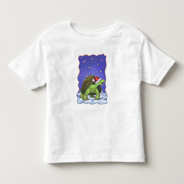 Starry Night Tortoise Weihnachten Kleinkind T-shirt (Vorderseite)