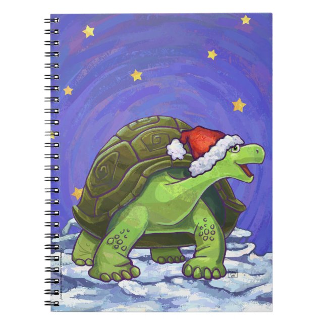 Starry Night Tortoise Weihnachten Notizblock (Vorderseite)