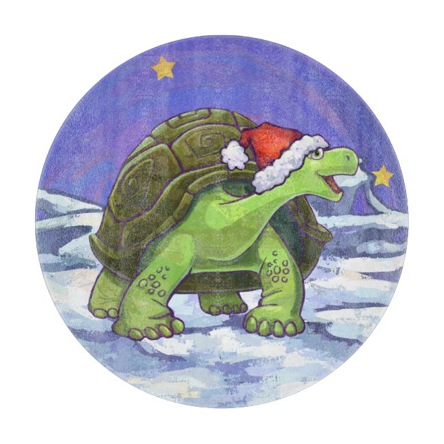 Starry Night Tortoise Weihnachten Schneidebrett (Vorderseite)