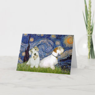 Starry Night - Two Sealyham Terriers Karte