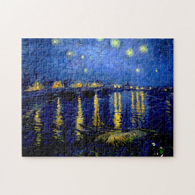 Starry Night über dem Rhone Vincent Van Gogh Vect Puzzle (Horizontal)