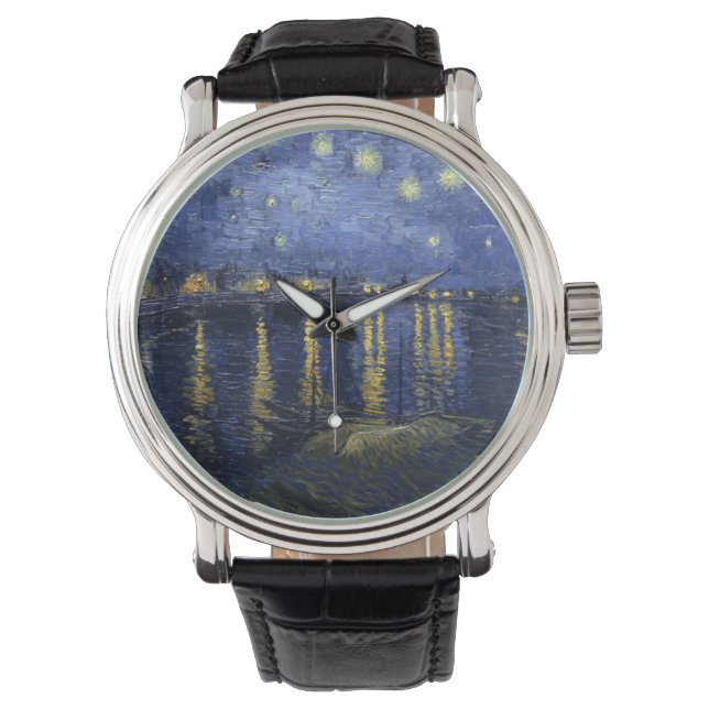 Starry Night über der Rhône Armbanduhr (Vorderseite)
