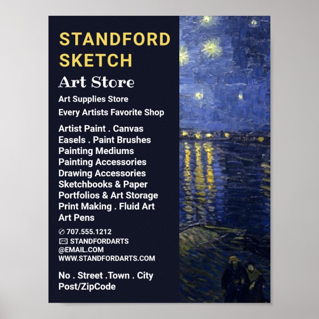 Starry Night über der Rhone, Art Supplies Store Poster (Vorne)