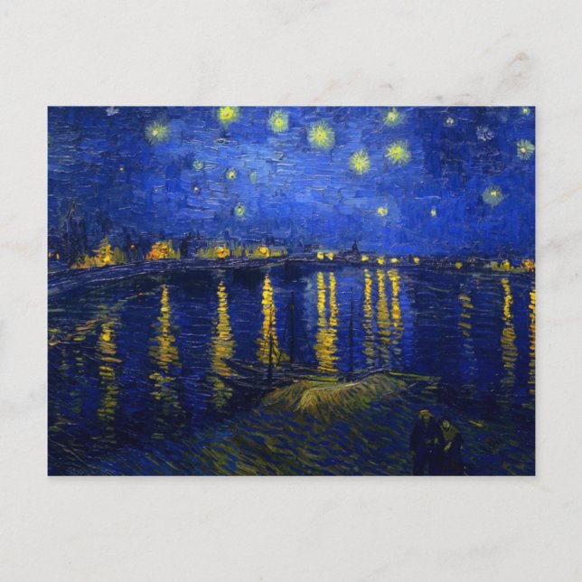 Starry Night über der Rhone Postkarte (Vorderseite)