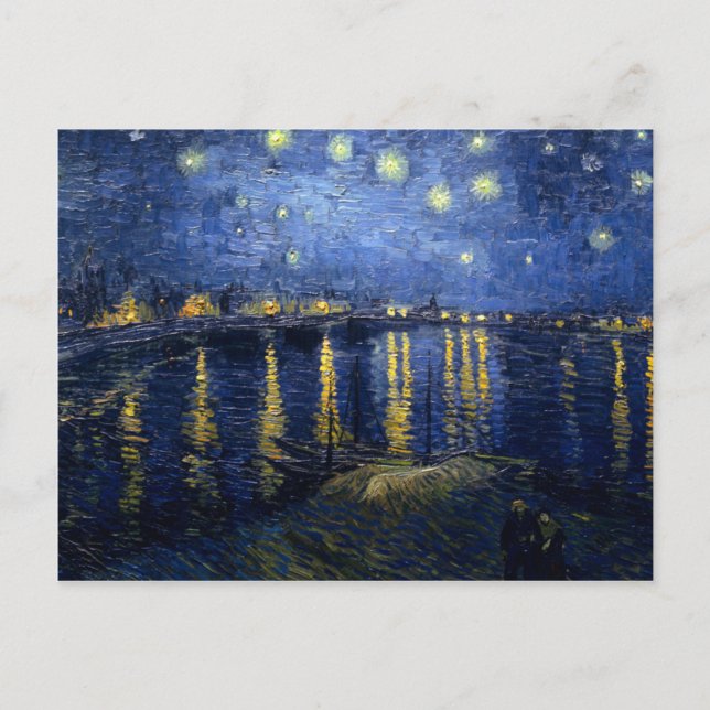 Starry Night über der Rhône Postkarte (Vorderseite)