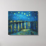 Starry Night über der Rhône | Vincent Van Gogh Leinwanddruck<br><div class="desc">Starry Night Over the Rhône (1888) von dem niederländischen Künstler Vincent Van Gogh. Original Artwork ist ein Öl auf der Leinwand,  das einen kraftvollen postimpressionistischen Nachthimmel in launischen Blau- und Gelbtönen darstellt. Verwenden Sie die Entwurfstools,  um einen benutzerdefinierten Text hinzuzufügen oder das Bild zu personalisieren.</div>