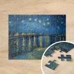 Starry Night über der Rhône | Vincent Van Gogh Puzzle<br><div class="desc">Starry Night Over the Rhône (1888) von dem niederländischen Künstler Vincent Van Gogh. Original Artwork ist ein Öl auf der Leinwand,  das einen kraftvollen postimpressionistischen Nachthimmel in launischen Blau- und Gelbtönen darstellt. Verwenden Sie die Entwurfstools,  um einen benutzerdefinierten Text hinzuzufügen oder das Bild zu personalisieren.</div>