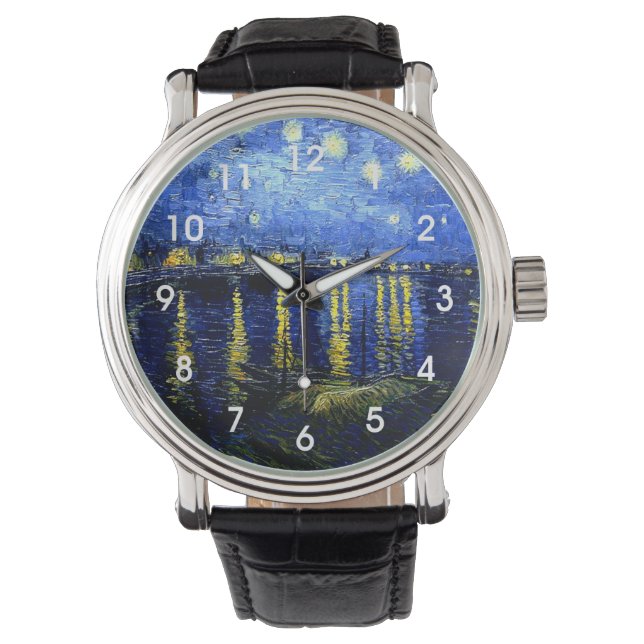 Starry Night über die Rhone von van Gogh Armbanduhr (Vorderseite)