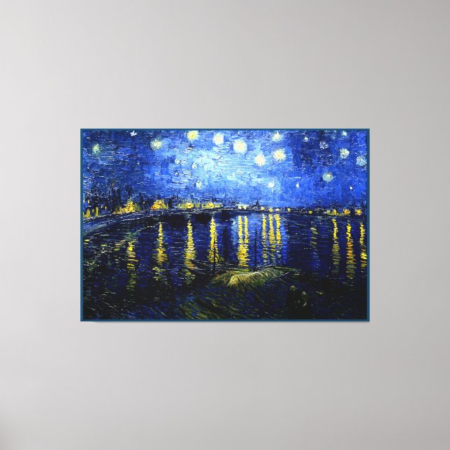 Starry Night über die Rhone von Van Gogh Leinwanddruck (Vorderseite)