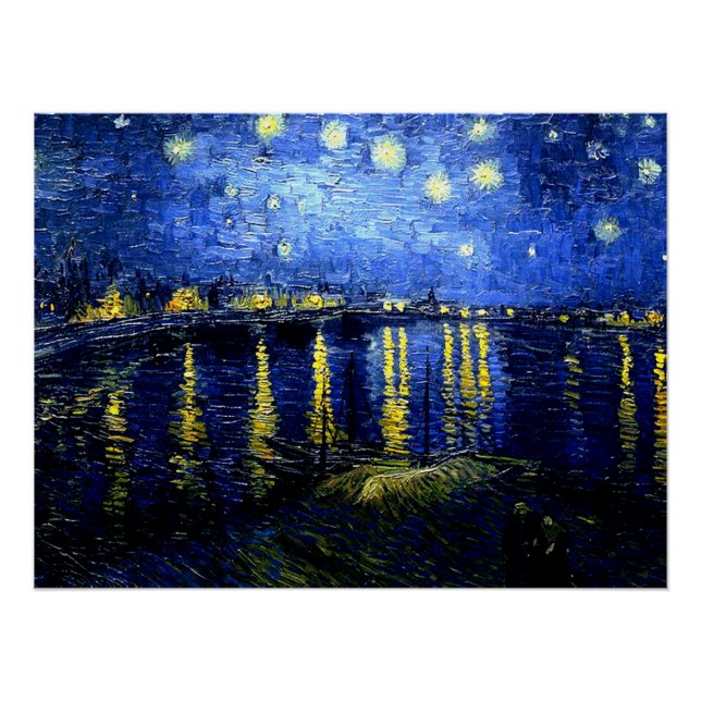 Starry Night über die Rhone von van Gogh Poster (Vorderseite)