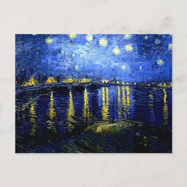 Starry Night über die Rhone von Van Gogh Postkarte (Vorderseite)
