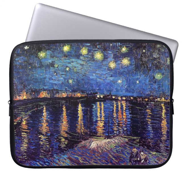 Starry Night über die Rhone, von Vincent van Gogh. Laptopschutzhülle (Vorderseite)