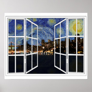 Starry Night über San Francisco Kalifornien Poster
