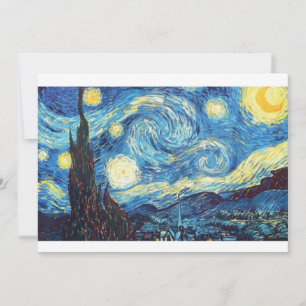 Starry Night, Van Gogh, Art Flat Card