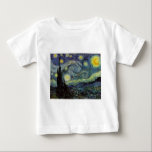 Starry Night - van Gogh Baby T-shirt<br><div class="desc">Von der Nackenleuchte des Bergarbeiters bis zu der, die er auf seinem Fenstersill nach der Szene mit Gauguin platzierte; vom Abend-Stern, den er 1875 in Corot Olive Orchard feststellte, bis hin zu dem Brief, den er seinem Bruder im August 1888 schrieb, in dem er sagte: "Irgendwann werden Sie ein Bild...</div>