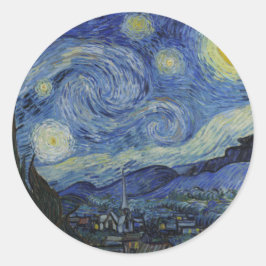 Starry Night & Van Gogh /berühmte Vintage Kunst Runder Aufkleber