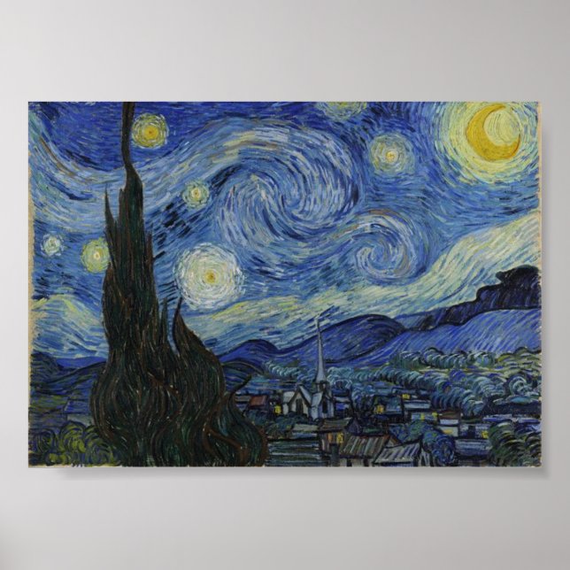 Starry Night, Van Gogh Berühmtes Gemälde Poster (Vorne)