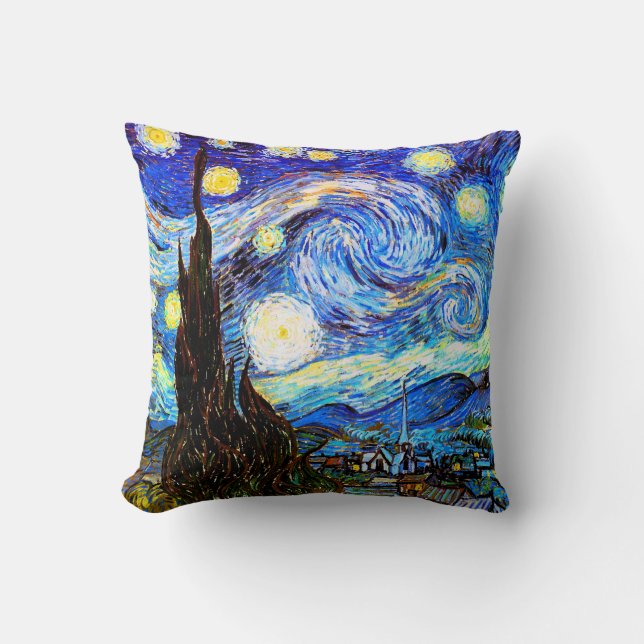 Starry Night Van Gogh Fine Art Kissen (Vorderseite)