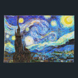 Starry Night Van Gogh Fine Art Küchentuch<br><div class="desc">Starry Night,  das berühmteste Gemälde des niederländischen Post-Impressionisten Meisters Vincent van Gogh. Ein einsamer Zypressenbaum,  ein schlafendes Dorf und ein Himmel,  der mit Sternen herumwirbelt. Postimpressionistische Naturlandschaft schöne Kunst.</div>