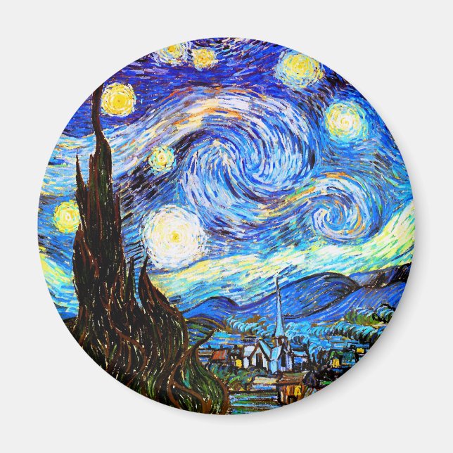 Starry Night Van Gogh Fine Art Magnet (Vorne)