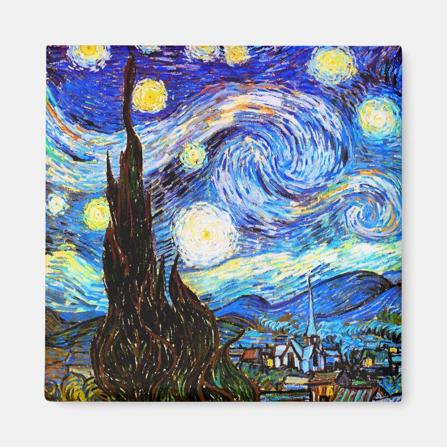 Starry Night Van Gogh Fine Art Magnet (Vorne)