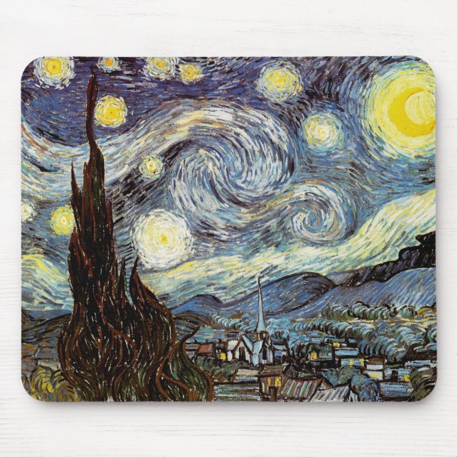 Starry Night Van Gogh Fine Art Mousepad (Vorne)