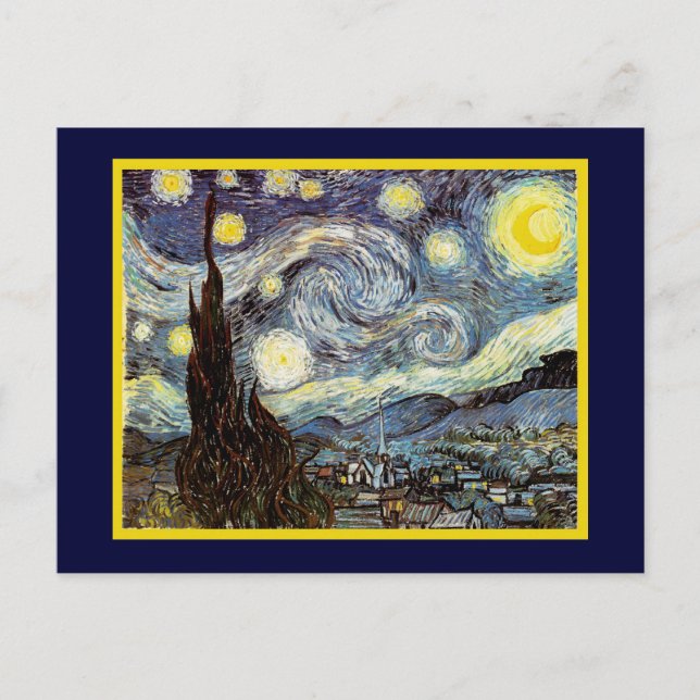 Starry Night Van Gogh Fine Art Postkarte (Vorderseite)