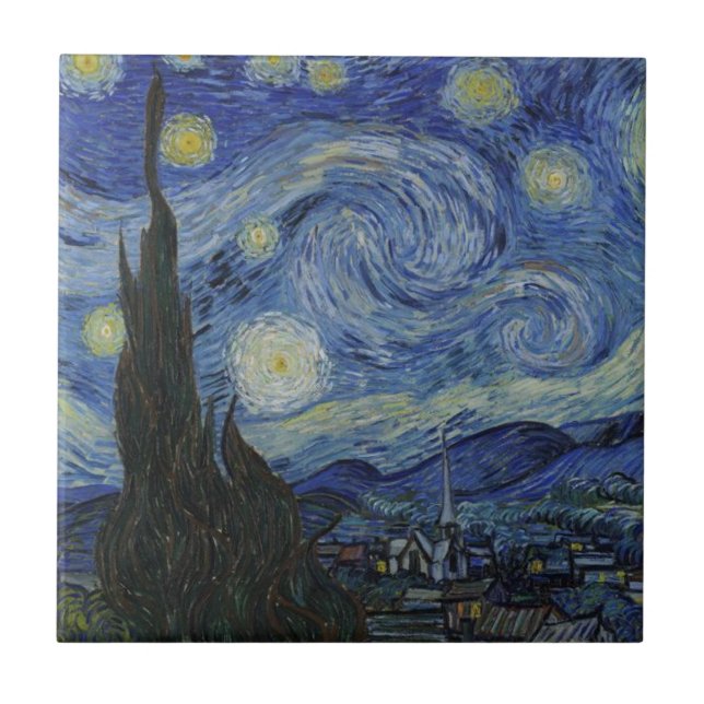 Starry Night - Van Gogh Fliese (Vorderseite)
