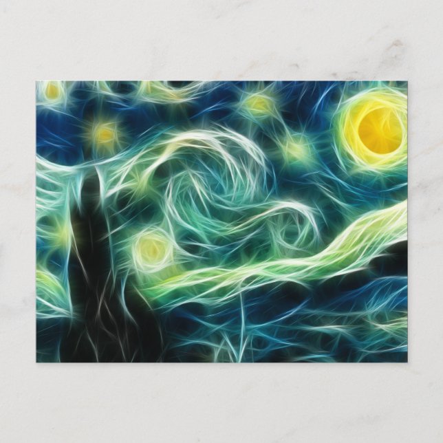 Starry Night Van Gogh Fraktal Art Postkarte (Vorderseite)