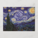 Starry Night, Van Gogh Französisch Stadt Saint Rem Postkarte<br><div class="desc">Eine französische Stadt "Saint Remy" ist mit der Leuchtdichte der Sterne an einer blauen Sternennacht erstarrt. Starlight über der Stadt mit Wolken,  Sternen und hellgelben Halbmond um Mitternacht. Vintage postimpressionistische Malerei des französischen Malers Vincent Van Gogh.</div>