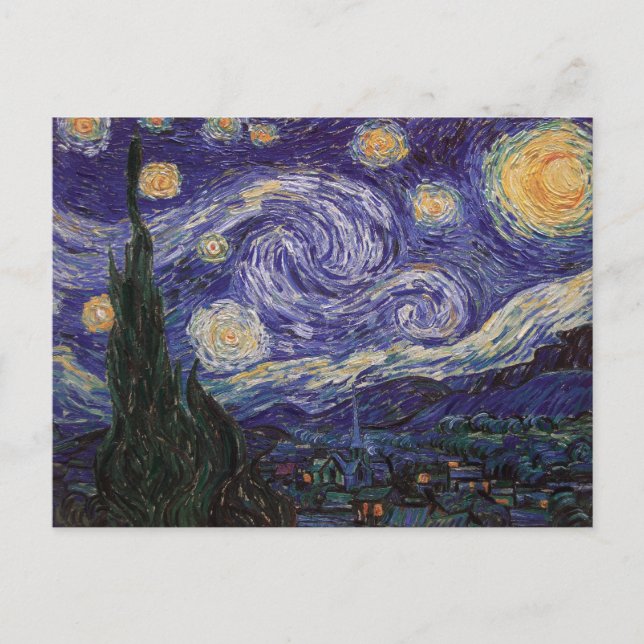 Starry Night, Van Gogh Französisch Stadt Saint Rem Postkarte (Vorderseite)