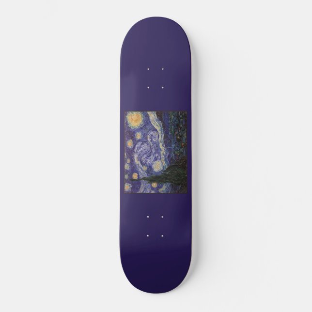 Starry Night, Van Gogh French Town Saint Remy Skat Skateboard (Vorderseite)