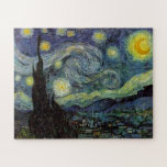 Starry Night - van Gogh Gemälde Art Puzzle<br><div class="desc">Von der Nackenleuchte des Bergarbeiters bis zu der, die er auf seinem Fenstersill nach der Szene mit Gauguin platzierte; vom Abend-Stern, den er 1875 in Corot Olive Orchard feststellte, bis hin zu dem Brief, den er seinem Bruder im August 1888 schrieb, in dem er sagte: "Irgendwann werden Sie ein Bild...</div>