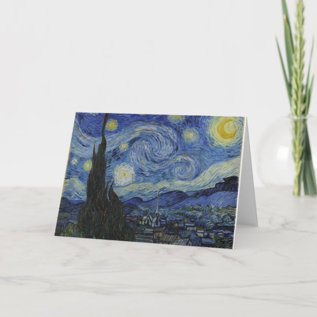 Starry Night Van Gogh Grußkarte Karte (Vorderseite)