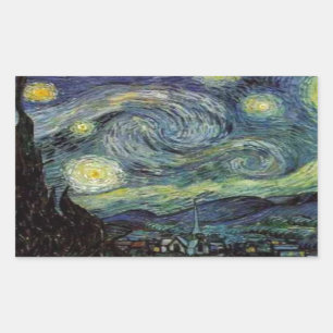 Starry Night - van Gogh Rechteckiger Aufkleber