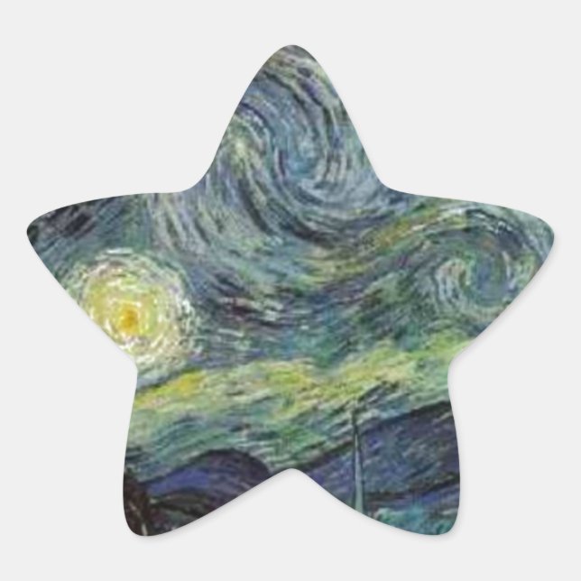 Starry Night - van Gogh Stern-Aufkleber (Vorderseite)