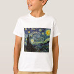 Starry Night - van Gogh T-Shirt<br><div class="desc">Von der Nackenleuchte des Bergarbeiters bis zu der, die er auf seinem Fenstersill nach der Szene mit Gauguin platzierte; vom Abend-Stern, den er 1875 in Corot Olive Orchard feststellte, bis hin zu dem Brief, den er seinem Bruder im August 1888 schrieb, in dem er sagte: "Irgendwann werden Sie ein Bild...</div>
