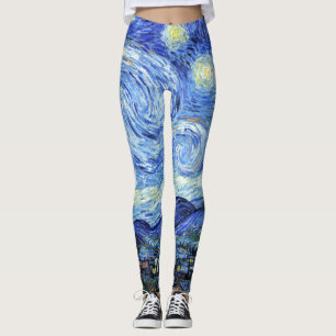 Starry Night Van Gogh überall in der Print-Leggin Leggings